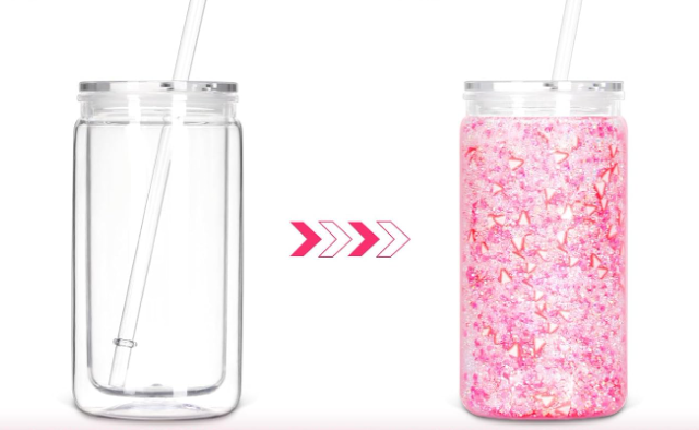 16oz Acrylic Snowglobe Cup